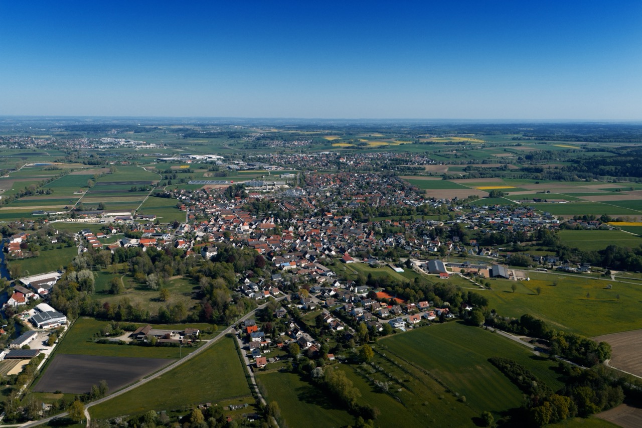Luftaufnahme des Markts Jettingen-Scheppach